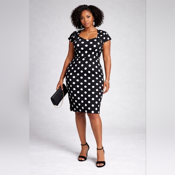 Grace Karin Dresses & Skirts - Grace Karin Polka Dot Sheath Dress – NWT – Labeled 3X (Fits XL–0X)